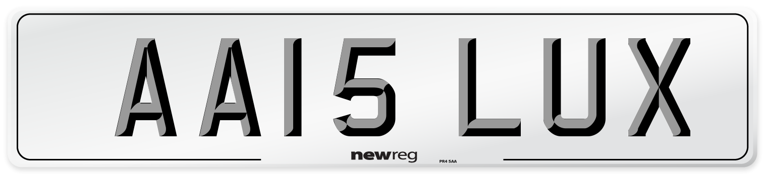 AA15 LUX Number Plate from New Reg
